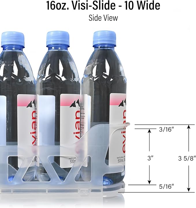 Display Technologies Visi-Slide Fridge Drink Organizer, Soda Can Organizer, Gravity Fed Glide for Angled Shelves for Coolers, Commercial Refrigerators, and Cold Vaults (2-Pack)