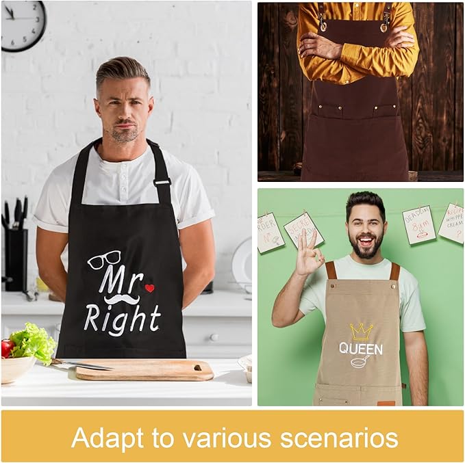 Personalized Aprons Custom Women Men Apron with Pockets Chef for Baking Bbq Grill Embroidered with Name Text