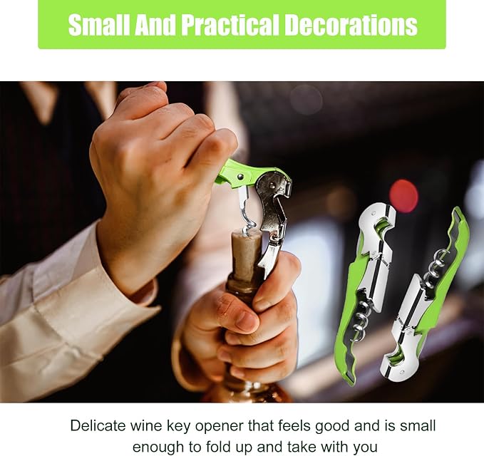12 Pieces professional wine key wine opener Professional Waiter Corkscrews Stainless bottle opener Fold Serrated Foil Cutter Key for Family, Company Party,Bars,Restaurants(green)
