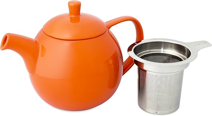 FORLIFE Curve Teapot with Infuser, 24-Ounce, Carrot