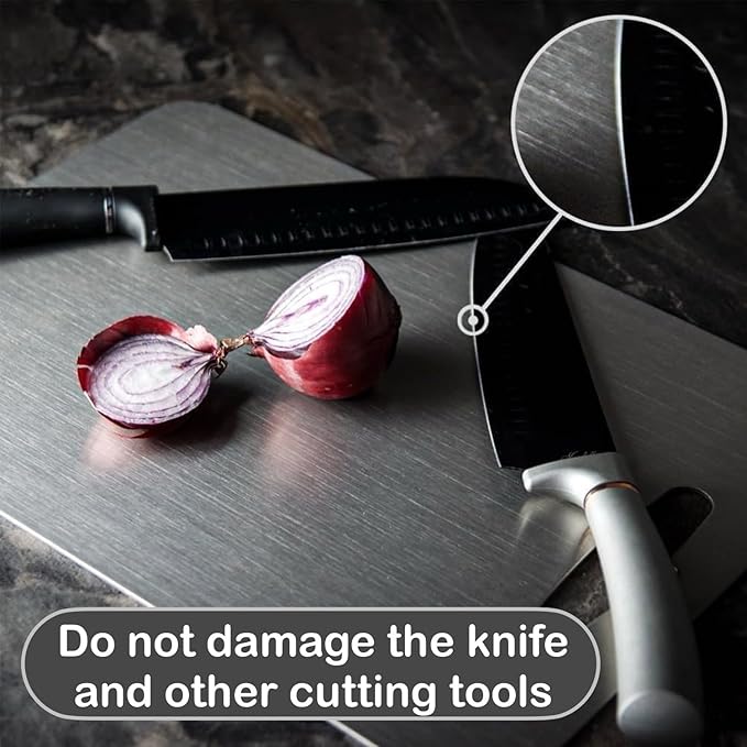 Titanium Cutting Board - Non Plastic Cutting Boards for Kitchen, Double Sided, Non Toxic Cutting Board, Durable, Dishwasher Safe Titanium Chopping Board for Meat, Fruit, and Vegetables