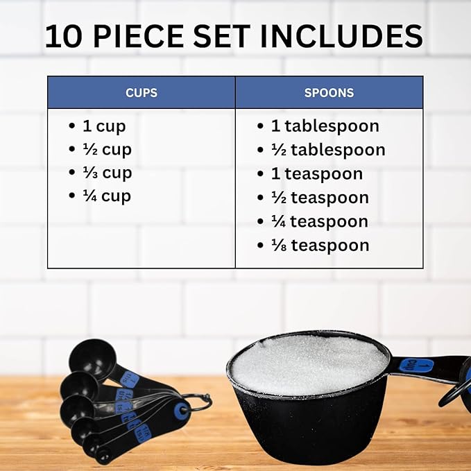 Wedding Registry Must Haves Items, Kitchen Essentials for First Apartment - Plastic Measuring Cups and Tablespoon & Teaspoon Spoons Set, 2cup Measuring Cup Bundle with Digital Kitchen Food Scale