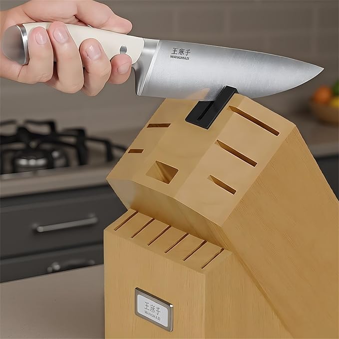 Premium Chef Knife Set High Carbon Stainless Steel Ergonomic Triple Rivet Handle Sharp Knife Set for Kitchen Hundreds of Years of Masterful Craftsmanship(Ivory Pro,15PCS)