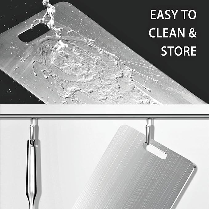 Stainless Steel Cutting Board for Kitchen Heavy Duty Chopping Board (X-Large, 16.1"L x 12.6" W)