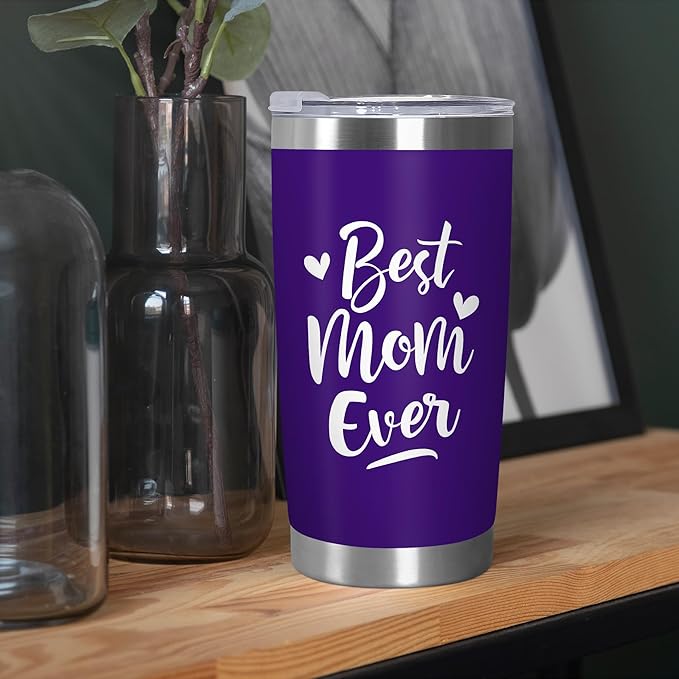 TEEZWONDER Christmas Birthday Gifts for Mom from Daughter Son - Stainless Steel Insulated Coffee Tumbler with Lid 20 oz - Mothers Birthday Gifts for Mother in Law Mama Grandma, Tumbler for Women