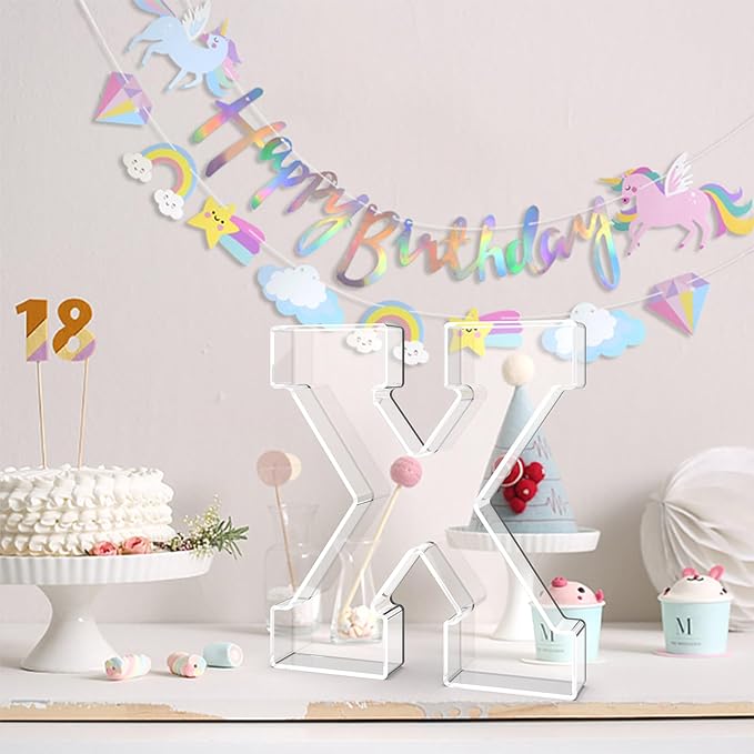 11" Acrylic Letter Charcuterie Tray, Charcuterie Letters Fillable Box for Food, Reusable Serving Cake Candy Dish Display Tray for Birthday Anniversary Party Decoration (Letter X)