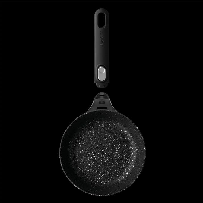 BergHOFF GEM Non-Stick Cast Aluminum Frying Pan 8" 1.2 qt. Black Stay-Cool Detachable Handle Ferno-Green PFOA-Free Induction Cooktop Fast Heating Oven Safe