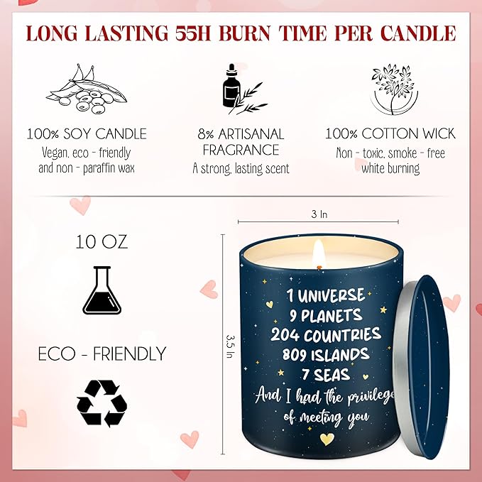 OASSIE Christmas Birthday Gifts for Him Her Couple - Long Lasting Vanilla Lavender Candle 10 oz - Anniversary Wedding Gifts for Men Women Boyfriend Girlfriend Husband Wife Friends