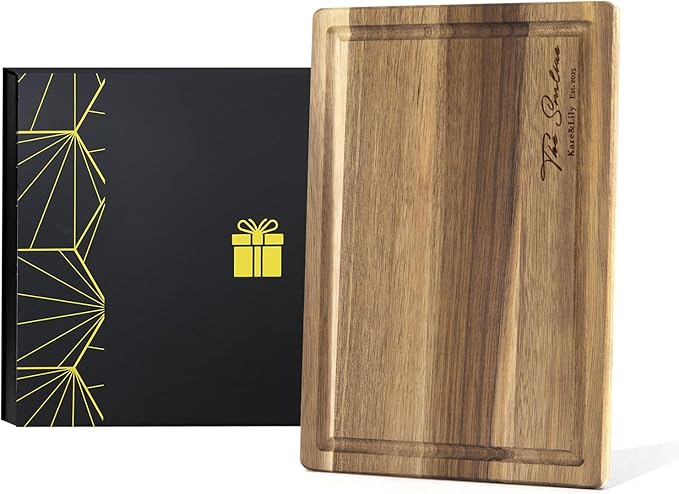 Personalized Acacia Wood Cutting Board - Laser Engraved Custom Board,Print in USA,Customizable Acacia Wood Cutting Board Eco-Friendly Wood,Gift for Wedding, Housewarming,Christmas
