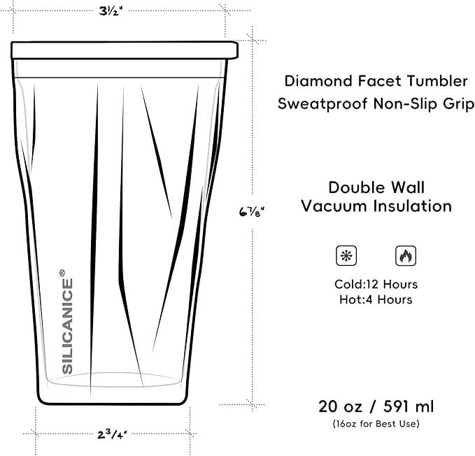 20oz Soft Touch Diamond Tumbler - Double Wall Stainless Steel Vacuum Insulated Coffee Cup With Detachable Slider Lid | BPA Free, Dishwasher Safe, Thoughtful Gift for Her - Light Pink