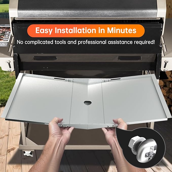 Universal Grease Tray with Catch Pan - Dyna Glo Grill Replacement Parts, Adjustable 24"-30" Drip Pan for 4/5 Burner Gas Grill Models from Nexgrill, Dyna-Glo, Expert Grill, Kenmore, BHG & More
