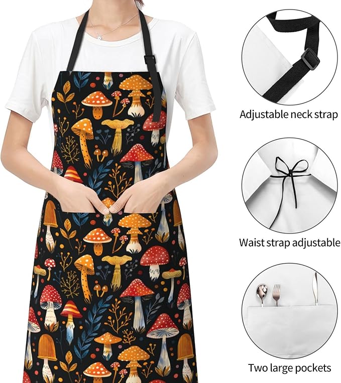 DADABULIU Apron Cooking With Pockets Adjustable Bib For Men Women Waterproof Chef Home Grilling BBQ Drawing