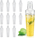 Plastic Boston Cocktail Shaker Set, 12 pack 24oz Shatterproof Bartender Kit with Built-in Strainer Lids, Travel Bar Tools for Beginners, Mixing Martinis, Margaritas (700ML-B, 12 pack)