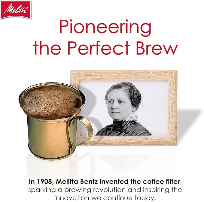 Melitta #4 Cone Coffee Filters, White, 100 Count (Pack Of 6), 600 Total Filters - Fits all 8-12 Cup Cone Coffee Makers and Pour-Overs, Compostable, Tear-Resistant, Made in USA