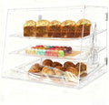 3-Tier Commercial Countertop Bakery Display Case with Rear Doors, 20.9 x 17.3 x 16.7 inches, Clear Countertop Cabinet for Pastries and Desserts