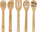 5PCS Frog Wooden Cooking Spoons Kitchen Decor Frog Gifts for Women Men Frog Lovers Birthday Gifts Party Favors Housewarming Wedding Bamboo Cooking Spoons for Everyday Use