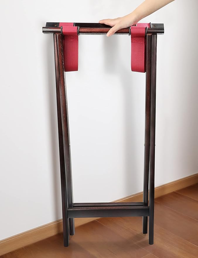 New Star Foodservice 20021 Mahogany Finish Solid Birchwood Tray Stand, 31-Inch, Brown