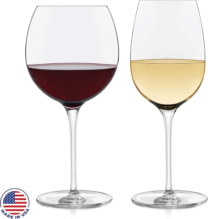 Libbey Signature Kentfield Red and White Wine Glasses Set of 12, Elegant, Dishwasher Safe Glass, Party Wine Glasses for Birthdays, Weddings, & More
