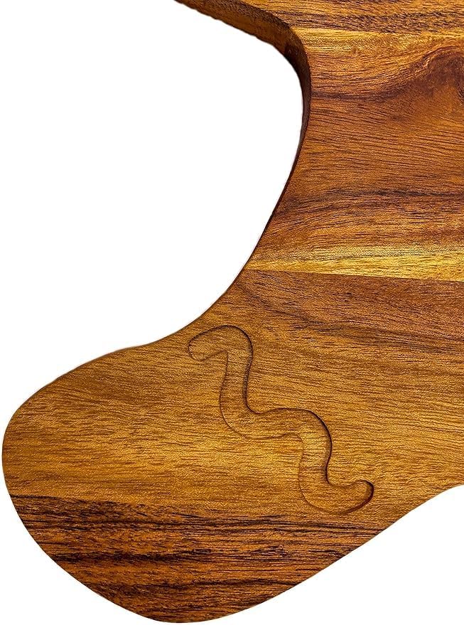 Wood Cutting Chopping Board for Kitchen Christmas Gift Gingerbread Shaped with Grooves, Decorative Wooden Cutting Board for Cheese & Charcuterie.Serving Platter 33.8L x 27.3W cm Brown