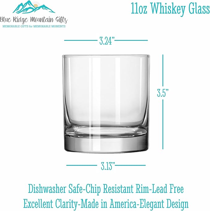 Blue Ridge Mountain Gifts - Thin Green Line Whiskey Glass - Personalized Military Gift, Border Patrol Appreciation, Green Line Merch, Veteran Gift, Custom Barware, Special Forces Glass