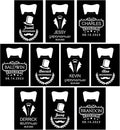 10PCSPersonalized Bottle Openers Credit Card Size, Groomsmen Best Man Gifts for Wedding Bachelor Party, Stainless Steel Beer Bottle Opener