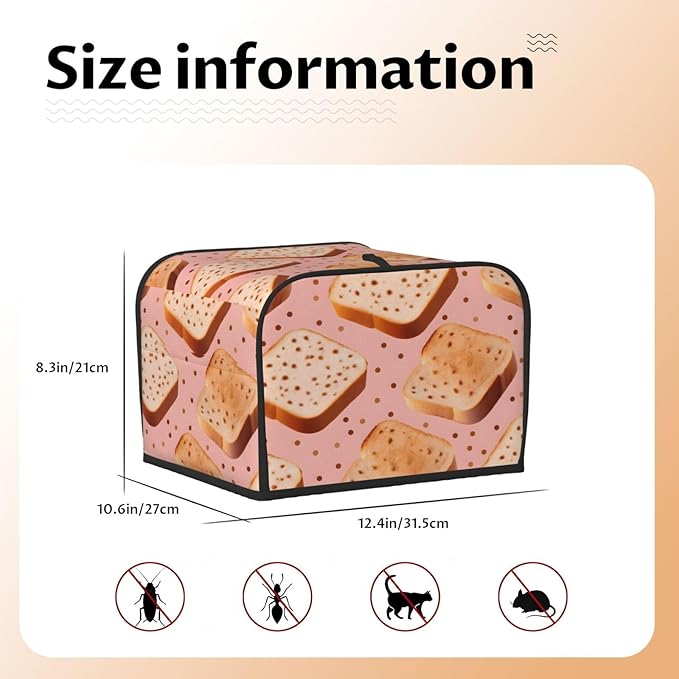 Bread 4 Slice Toaster Cover Wide Slot Dustproof Bread Maker Cover Fingerprint Bakeware Protection Kitchen Appliance Cover Toaster Bag
