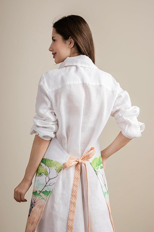 Maison d' Hermine 100% Cotton Apron for women with Pocket Kitchen Chef Apron for Men Cooking Gardening Server Waitress