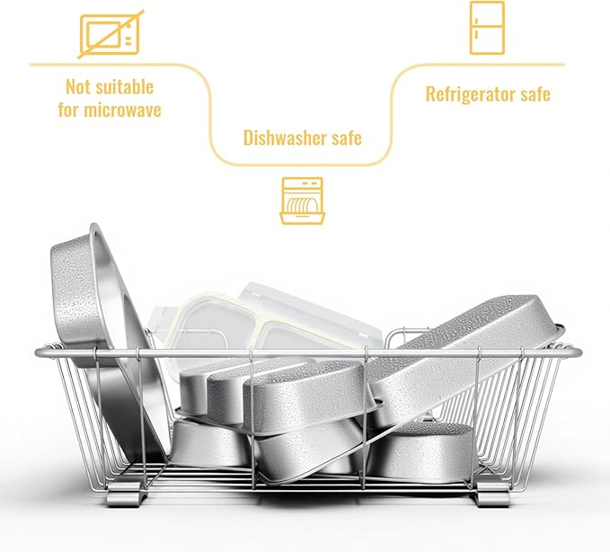 Stainless Steel Snack Containers for Kids Adults, 2 Pack 3 Compartment Metal Snack Containers Box with Lid, Reusable Food Storage Container, Leak Proof, Grab and Go