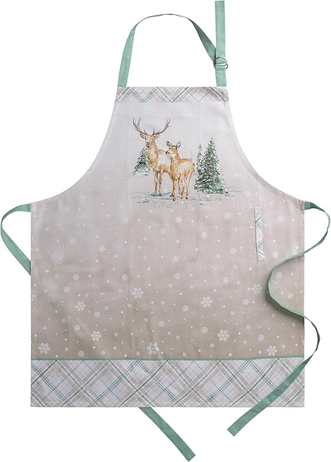 Maison d' Hermine 100% Cotton Apron for women with Pocket Kitchen Chef Apron for Men Cooking Gardening Server Waitress