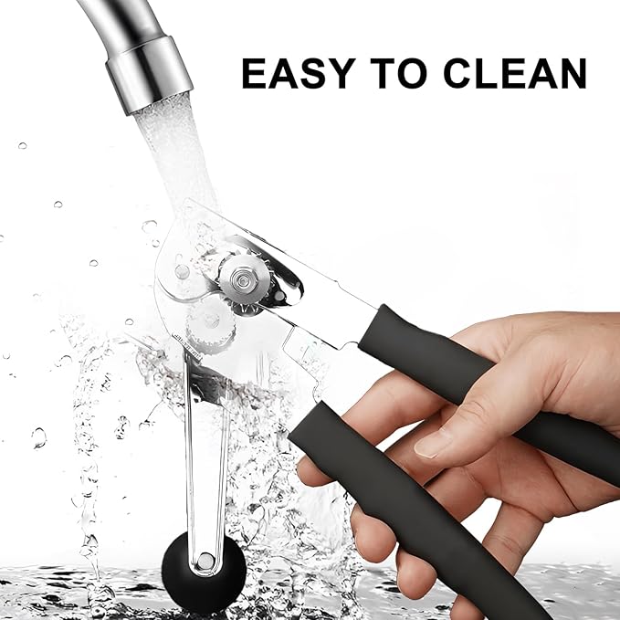 SHIKORI Commercial Can Opener, Manual Heavy Duty with Comfortable Extra-long Handles, Oversized Knob, Large Handheld Can Opener Easy for Big Cans-Magnetic
