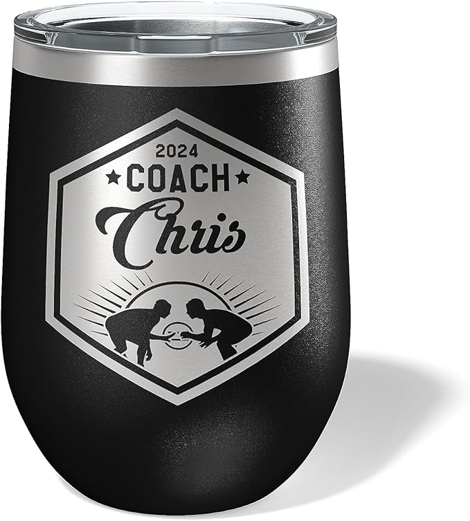 Wrestling Coach gifts, Tumbler, Coach tumbler, Wrestling gifts, Coach Beer glass, Coach gift, Wrestling Coach, Coach gifts, Wrestling Coach (Wrestling Hexagon, Black, 12oz Wine Tumbler)