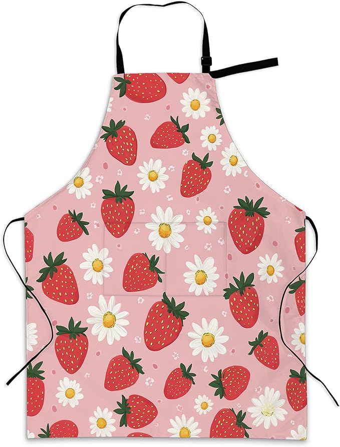 Cooking Apron for Women and Men,Adjustable Chef Bib Apron with 2 Pockets, Water and Oil Resistant for Kitchen Use