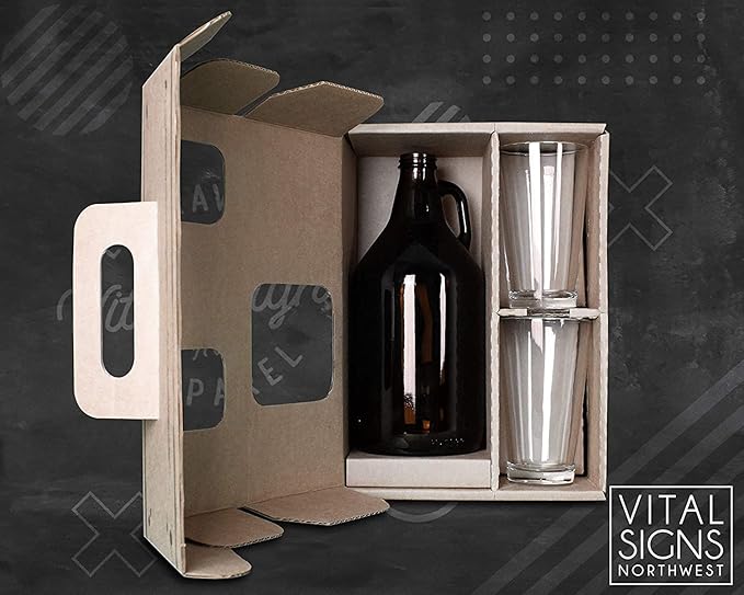 Personalized Lacrosse Coach gift - Coaches gift, Lacrosse, LAX, Lacrosse Coach, Beer glass, Coach gift, Lacrosse coach Gifts, Football Coach, Lax Coach (Lacrosse, Growler Gift Box)
