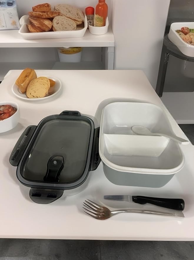 2-Compartment Bento Lunch Box – Leakproof, BPA-Free, Microwave & Dishwasher Safe Meal Prep Container – Compact & Reusable Food Storage for Work, Gym, or Travel (Slate Grey)