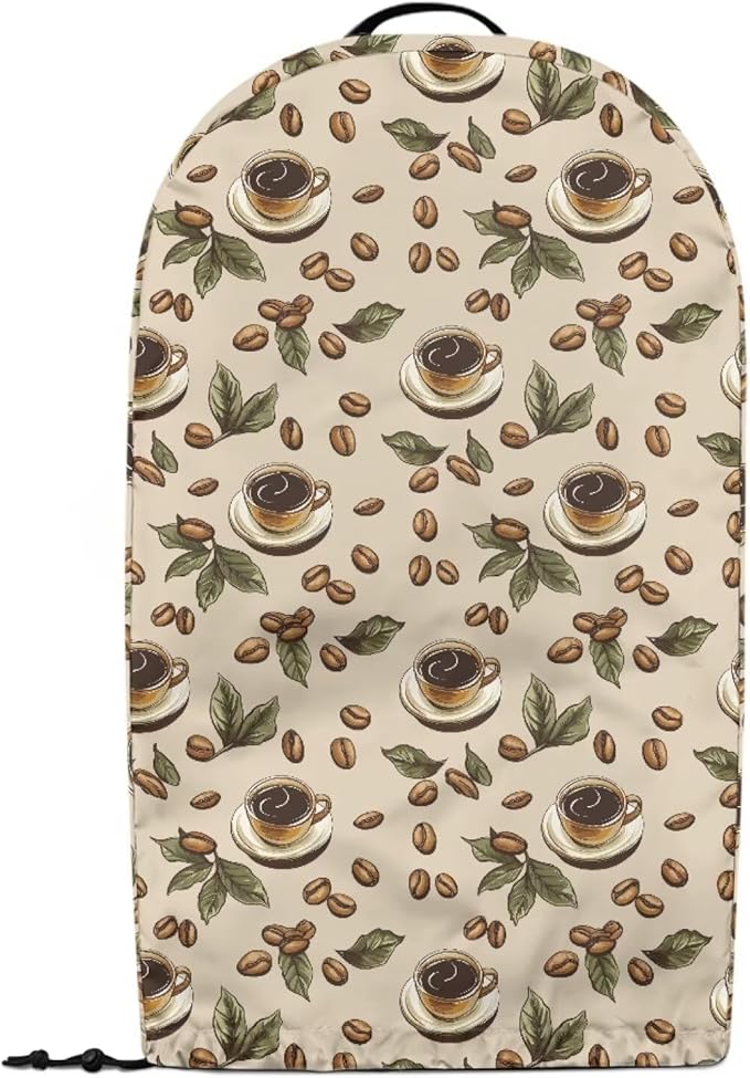 Coffee Beans Leaves Blender Dust Cover with Drawstring Stand Mixer Coffee Maker Cover Anti Fingerprint Polyester Appliance for Home Kitchen Decor