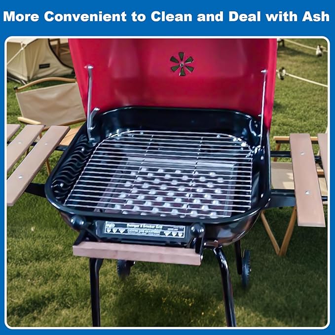 Carbon Steel Ash Pan for Americana Walk-A-Bout, Swinger, Sizzler, and Traveler Charcoal Grills, Replacement Parts for 1040.8.001,1 Pack