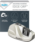 Smith's 51023 Adjustable Diamond Edge Grip Sharpener - Grey - Coarse & Fine Sharpeners - Compact - Stable Non-Slip Base – Pull Through Knife Sharpener