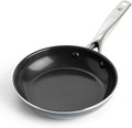 Blue Diamond Frying Pan 8” Skillet, Diamond Infused Healthy Ceramic Nonstick, PFAS and PFOA-Free, Dishwasher and Oven Safe, Even Heating, Metal Utensil Safe, Warp Control Base, Grey