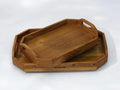 Vesta Homes Set of 2 Zak Acacia Wood Rectangular Serving Tray for Home/Kitchen/Restaurant/Office Organizer/Dining Table|Premium Wooden Trays|48 X 33 ; 40 x 27 cm | Handcrafted in India