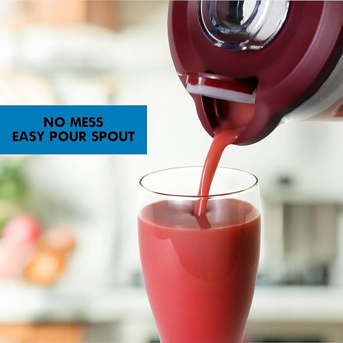 Kenmore Countertop Blender – Electric Mixer for Smoothies, Ice Crush & Pulse Function, Heavy Duty Plastic Pitcher, Kitchen Appliance, Dishwasher-Safe Jar, Red