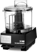 Waring Commercial WFP14SW 3.5 Quart Food Processor, 1 HP Motor, Low Profile Design, Patented LiquiLock Seal Bowl System, Includes Whipping Disc and a Standard S blade for Chopping, Pureeing, and Emulsyfying, 120V, 5-15 Phase Plug