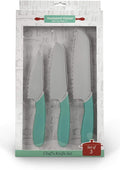 Handstand Kitchen 3-Piece 5", 6" and 7" Serrated BPA-Free Knife Set for Kid Safe Cooking