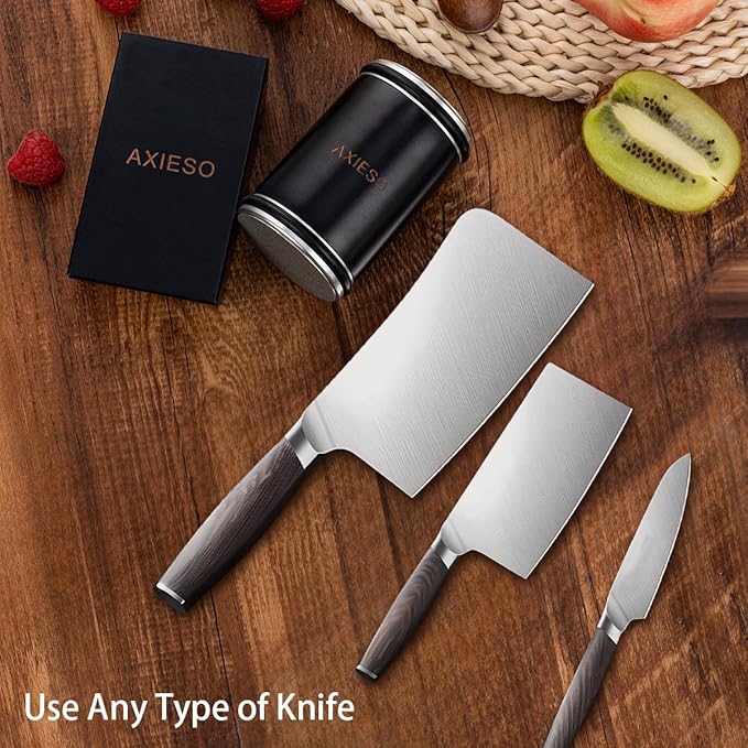 Rolling Knife Sharpener Kit - Roller Knife Sharpening Tool with Diamond and Ceramic for All Knives - User-Friendly Professional Tumbler Kitchen Knife Sharpeners with 15° and 20° Magnetic Angles