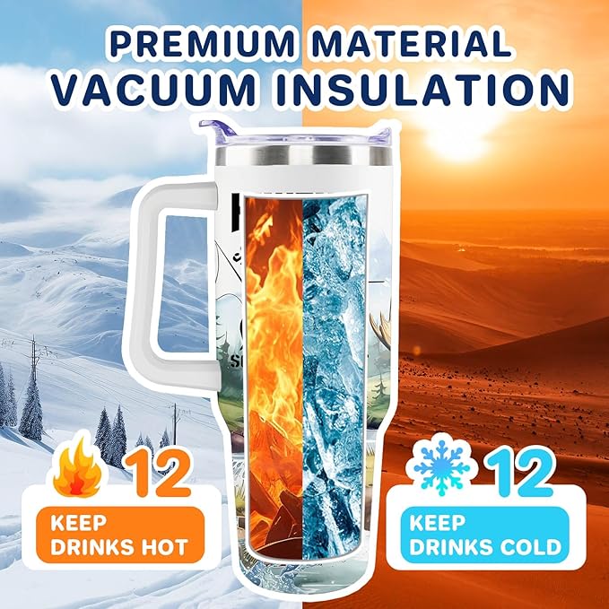 Fishing Gifts For Men 40oz Travel Tumbler for Fishing Lover Fathers Day Fishings Gift For Dad Grandpa Husband as Christmas Birthday Presents Fishings Lover Cup With Handle