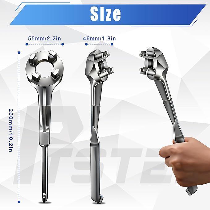 Bung Wrench 55 Gallon,2 Pack Aluminum Drum Plug Barrel Wrench for Opening 10 15 20 30 55 Gallon Drum, Drum Opener Tool For Most Standard 2 in and 3/4 Plugs On Tight-Head