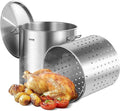 VEVOR Stainless Steel Stockpot, 84 Quart Large Cooking Pots, Cookware Sauce Pot with Basket, Lid, and Handle, Heavy Duty Commercial Grade Stock Pot, Sanding Treatment, for Large Groups Events Silver