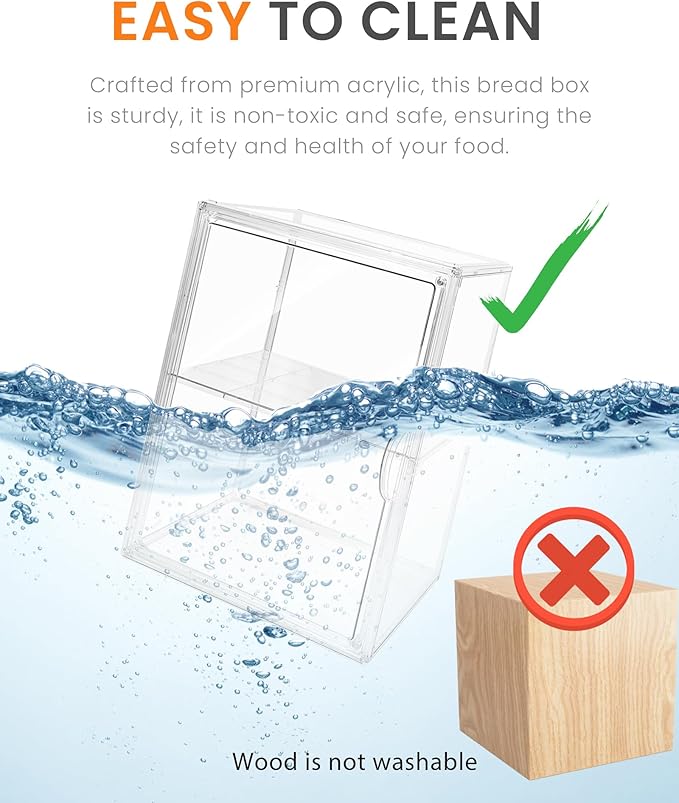 Bread Box,Large Bread Boxs for Kitchen Countertop - 4 Layers Adjustable Bread Storage Container, Clear Boxes for Kitchen Counter, Breads Box Airtight,Bread Holder,Perfect for Bagel, Muffins