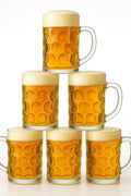 Beer Glass Set of 6, 21 oz Large Clear Glass Cups for Beer, Cocktails, Soda and Juice, Classic Drinking Glassware for Home, Bar and Parties