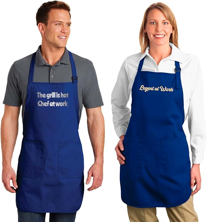 Custom Text Cooking & BBQ Apron – Personalized Chef or Grill Gift – Full Length (1-3 Lines)