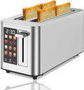 Touch Screen Toaster 4 Slice, 4 Bread Types, 4 Shade Settings, LCD Display, Extra Wide 1.5" Slots, Memory Function, 1400W，16.54 * 8.66 * 7.48inch